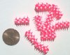 1 15x6mm Hot Pink & White Silicone Tube Bead